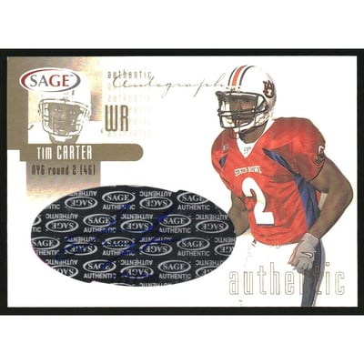 2002 SAGE Autographs Gold #A6 Tim Carter/200