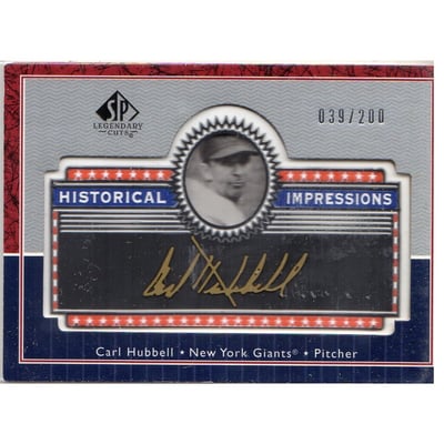 2003 SP Legendary Cuts Historical Impressions Gold 200 #CH Carl Hubbell