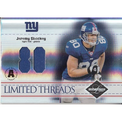 2004 Leaf Limited Threads Jersey Numbers #LT45 Jeremy Shockey/80