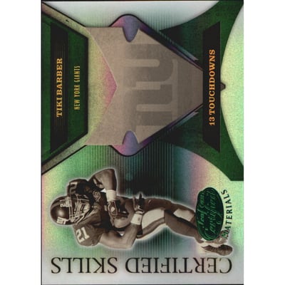 2005 Leaf Certified Materials Certified Skills Emerald #19 Tiki Barber