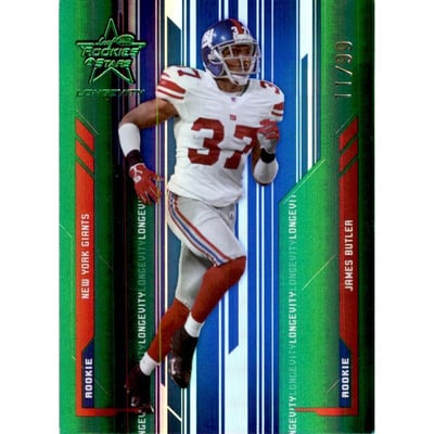 2005 Leaf Rookies and Stars Longevity Emerald #174 James Butler