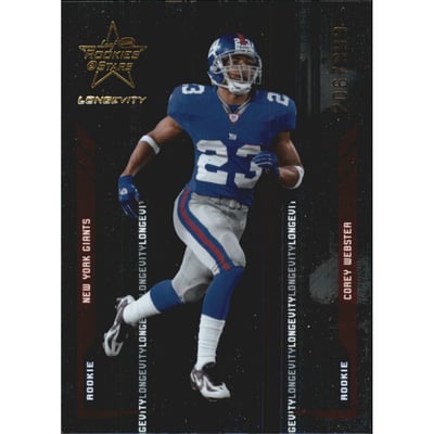2005 Leaf Rookies and Stars Longevity Parallel #118 Corey Webster