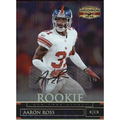 2007 Donruss Gridiron Gear Autographs Gold Holofoil #102 Aaron Ross/250