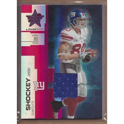 2007 Leaf Rookies and Stars Longevity Materials Ruby #6 Jeremy Shockey