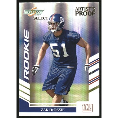 2007 Select Artist's Proof #323 Zak DeOssie