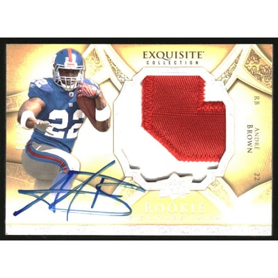 2009 Exquisite Collection Rookie Silver Holofoil #180 Andre Brown JSY AU