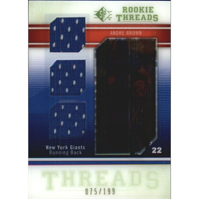 2009 SP Threads Rookie Threads Triple Swatch #RTAB Andre Brown