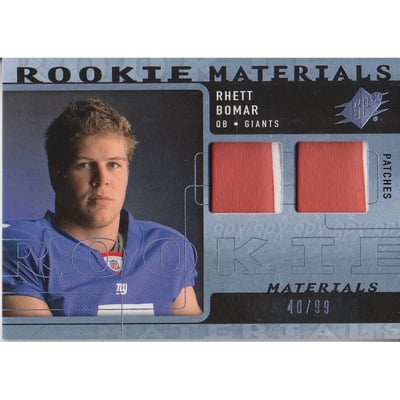 2009 SPx Rookie Materials Dual Swatch Patch #RMBO Rhett Bomar