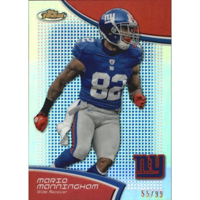 2011 Finest Blue Refractors #106 Mario Manningham