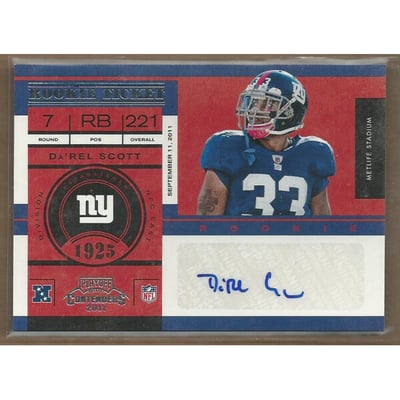 2011 Playoff Contenders #124 Da'Rel Scott AU RC