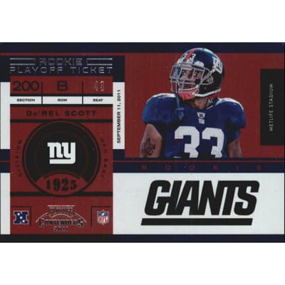 2011 Playoff Contenders Playoff Ticket #124 Da'Rel Scott