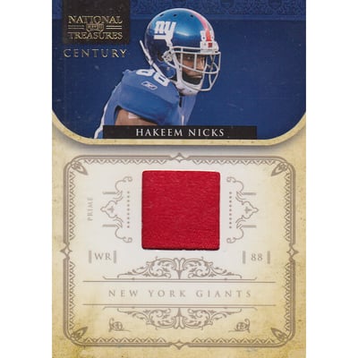 2011 Playoff National Treasures Century Material Prime #101 Hakeem Nicks/49