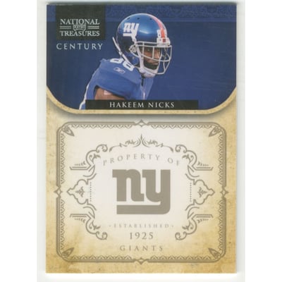 2011 Playoff National Treasures Century Silver #101 Hakeem Nicks