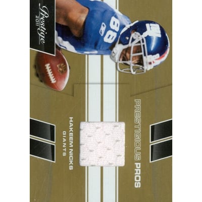 2011 Prestige Prestigious Pros Materials Gold #26 Hakeem Nicks