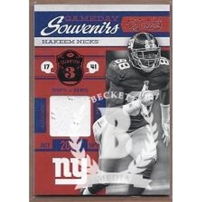 2011 Timeless Treasures Game Day Souvenirs 3rd Quarter #25 Hakeem Nicks/100