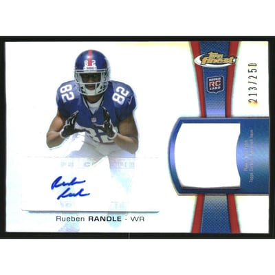 2012 Finest Rookie Patch Autographs Refractors #RAPRR Rueben Randle/250