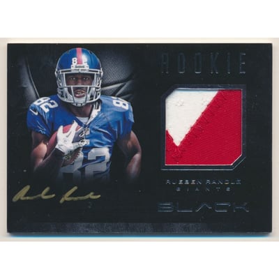 2012 Panini Black Rookie Signature Materials Prime Black #20 Rueben Randle
