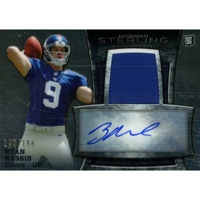 2013 Bowman Sterling Rookie Autograph Relics #BSARRN Ryan Nassib/166
