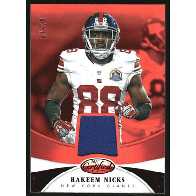 2013 Certified Mirror Red Materials #35 Hakeem Nicks/99