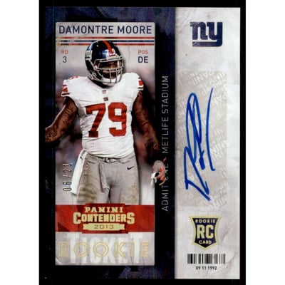 2013 Panini Contenders Cracked Ice #126A Damontre Moore AU