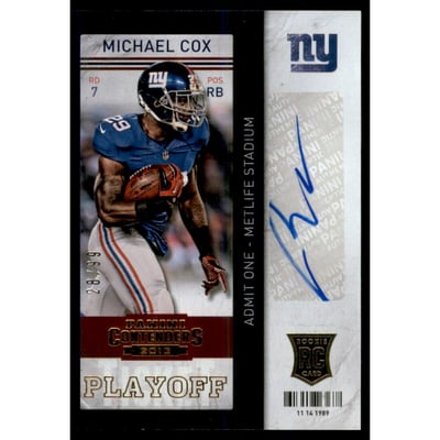 2013 Panini Contenders Playoff Ticket #168A Michael Cox AU