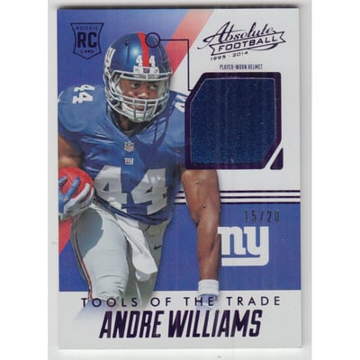 2014 Absolute Tools of the Trade Rookie Helmets Purple #HAW Andre Williams