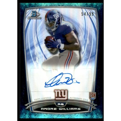 2014 Bowman Chrome Rookie Autographs Bubbles Refractors #RCRAAW Andre Williams