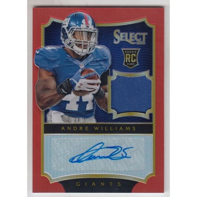 2014 Select Prizm Orange #219 Andre Williams JSY AU/25