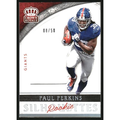 2016 Crown Royale Jumbo Rookie Silhouette Jerseys Platinum #32 Paul Perkins