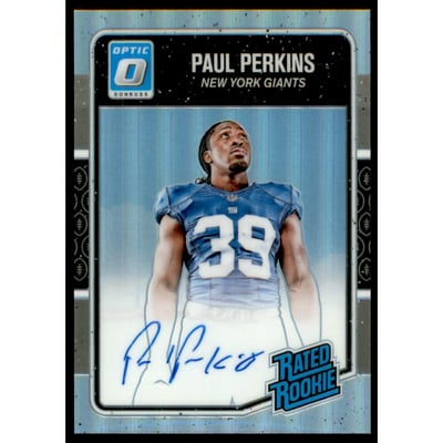 2016 Donruss Optic Rated Rookies Autographs Holo #189 Paul Perkins