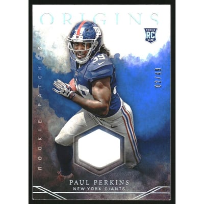 2016 Panini Origins Rookie Patches Blue #30 Paul Perkins