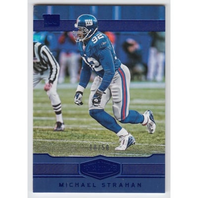2016 Panini Plates and Patches Blue #110 Michael Strahan RET