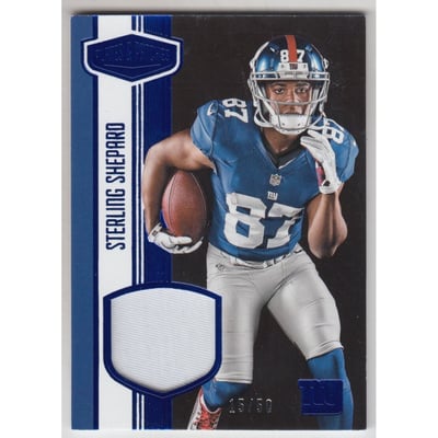 2016 Panini Plates and Patches Rookie Patches Blue #34 Sterling Shepard