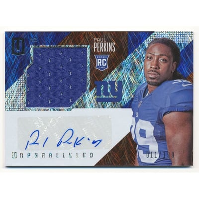 2016 Panini Unparalleled #232 Paul Perkins JSY AU/199 RC