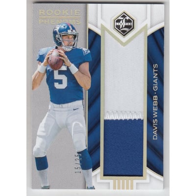 2017 Limited Rookie Phenoms Jerseys Gold Spotlight #12 Davis Webb