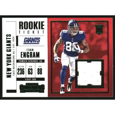 2017 Panini Contenders Rookie Ticket Swatches Variation #SW24 Evan Engram