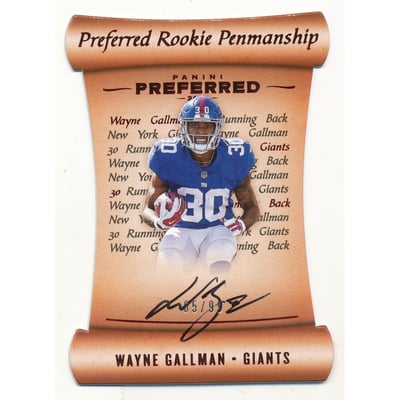 2017 Panini Preferred #186 Wayne Gallman PEN AU/99