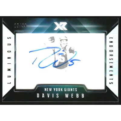 2017 Panini XR Luminous Endorsements #5 Davis Webb/99