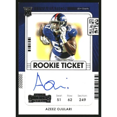2021 Panini Contenders #169B Azeez Ojulari AU VAR