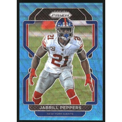 2021 Panini Prizm Prizms Blue Wave #235 Jabrill Peppers