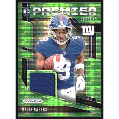2024 Panini Prizm Premier Jerseys Neon Green Pulsar #4 Malik Nabers