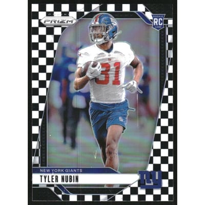 2024 Panini Prizm Prizms Black and White Checker #395 Tyler Nubin