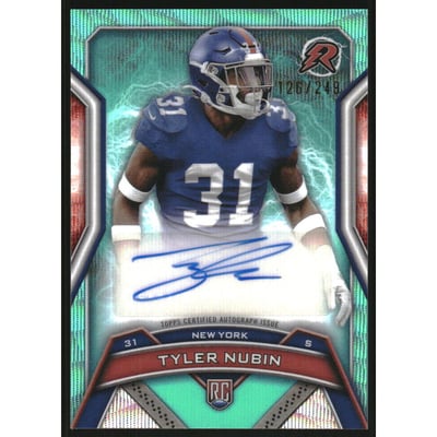 2024 Topps Resurgence Resurgence Rookie Signatures Aqua Surge #RRSTN Tyler Nubin