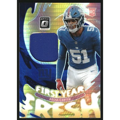 2025 Donruss Optic First Year Fresh Jerseys Blue Hyper #26 Abdul Carter