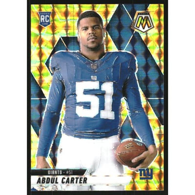 2025 Panini Mosaic Mosaic Reactive Yellow #282 Abdul Carter VAR