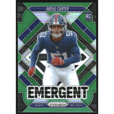 2025 Panini Prizm Emergent Prizms Green #7 Abdul Carter