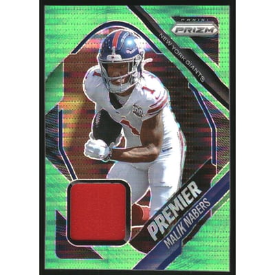 2025 Panini Prizm Premier Jerseys Prizms Neon Green Pulsar #36 Malik Nabers