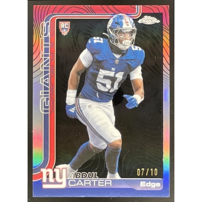 2025 Topps Chrome Rookie Chrome Etch Variation Black Abdul Carter RC SSP /10