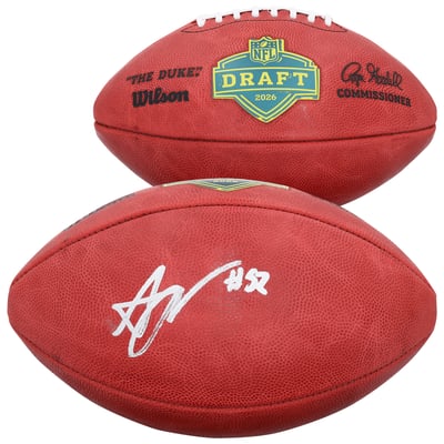 New York Giants Arvell Reese Autographed Fanatics Authentic 2026 NFL Draft Wilson Duke Pro Football