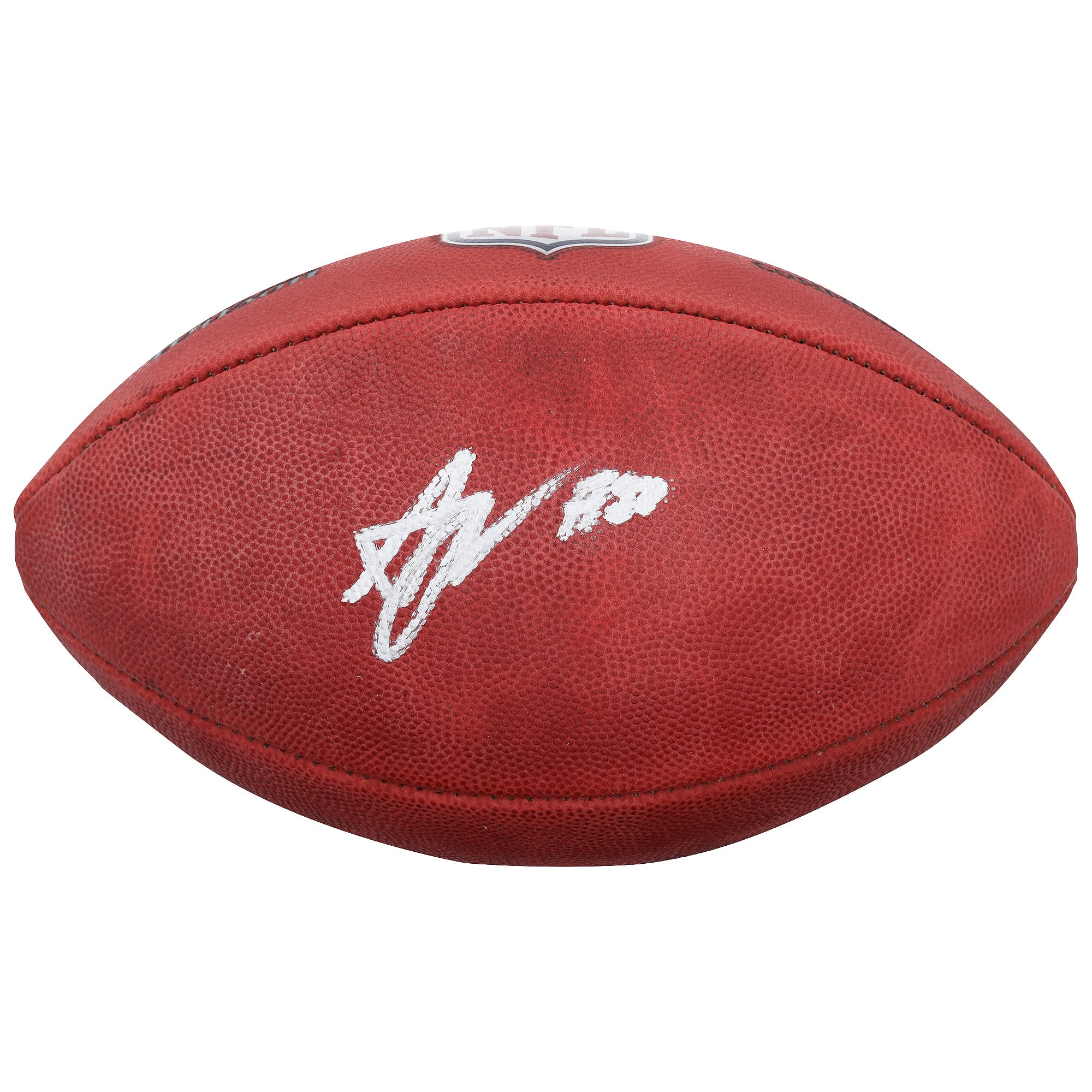 Ballon de football Wilson Duke en couleur, autographié par Arvell Reese, des Giants de New York.